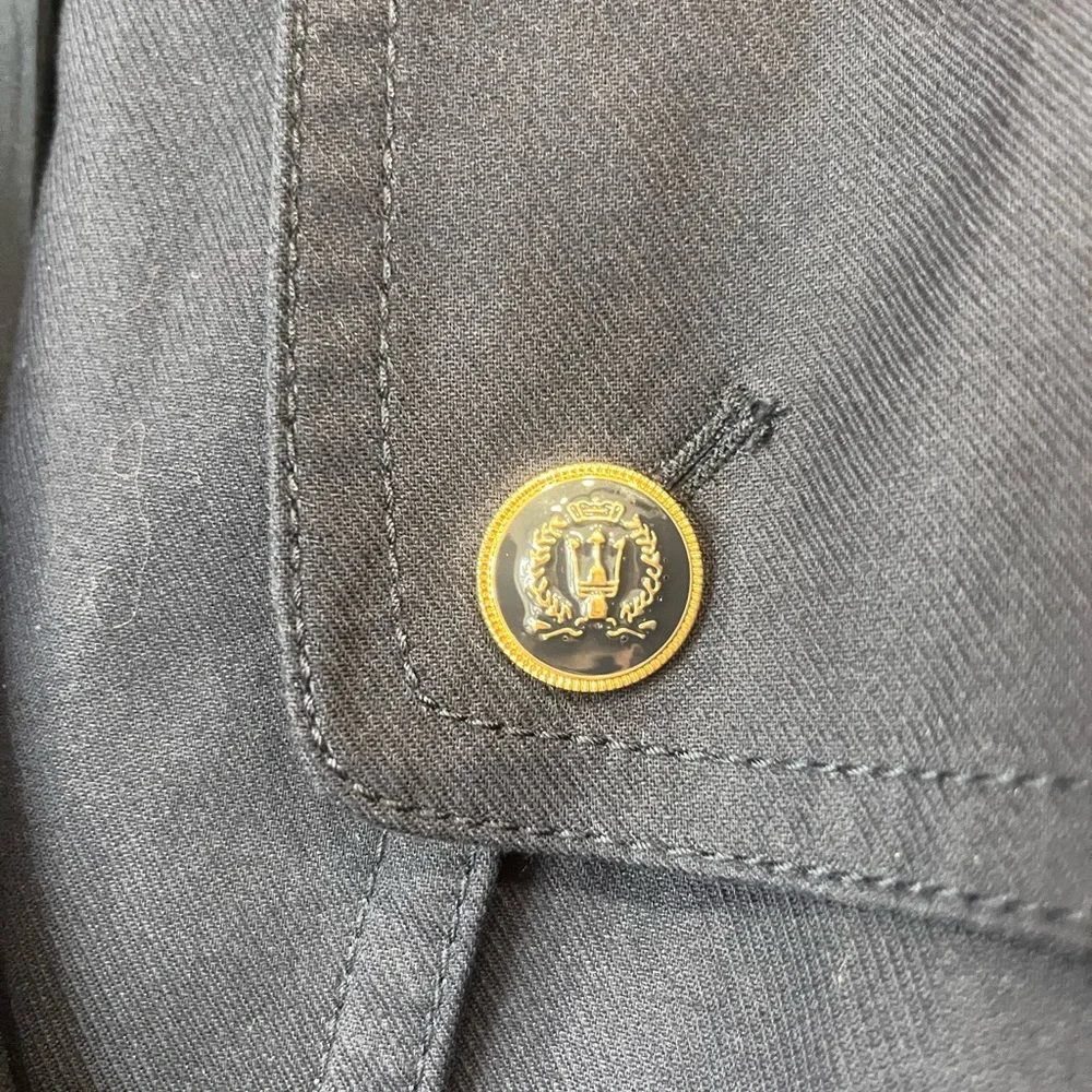 Ann Taylor Navy Double-Breasted Belted Trench Coat – Women’s Medium - Picture 13 of 15